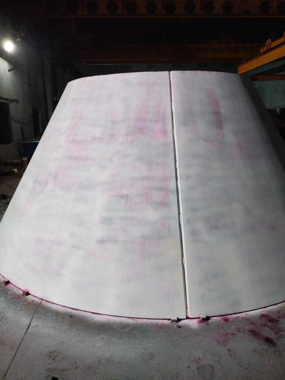 Conical dished end with DPI inspection marks